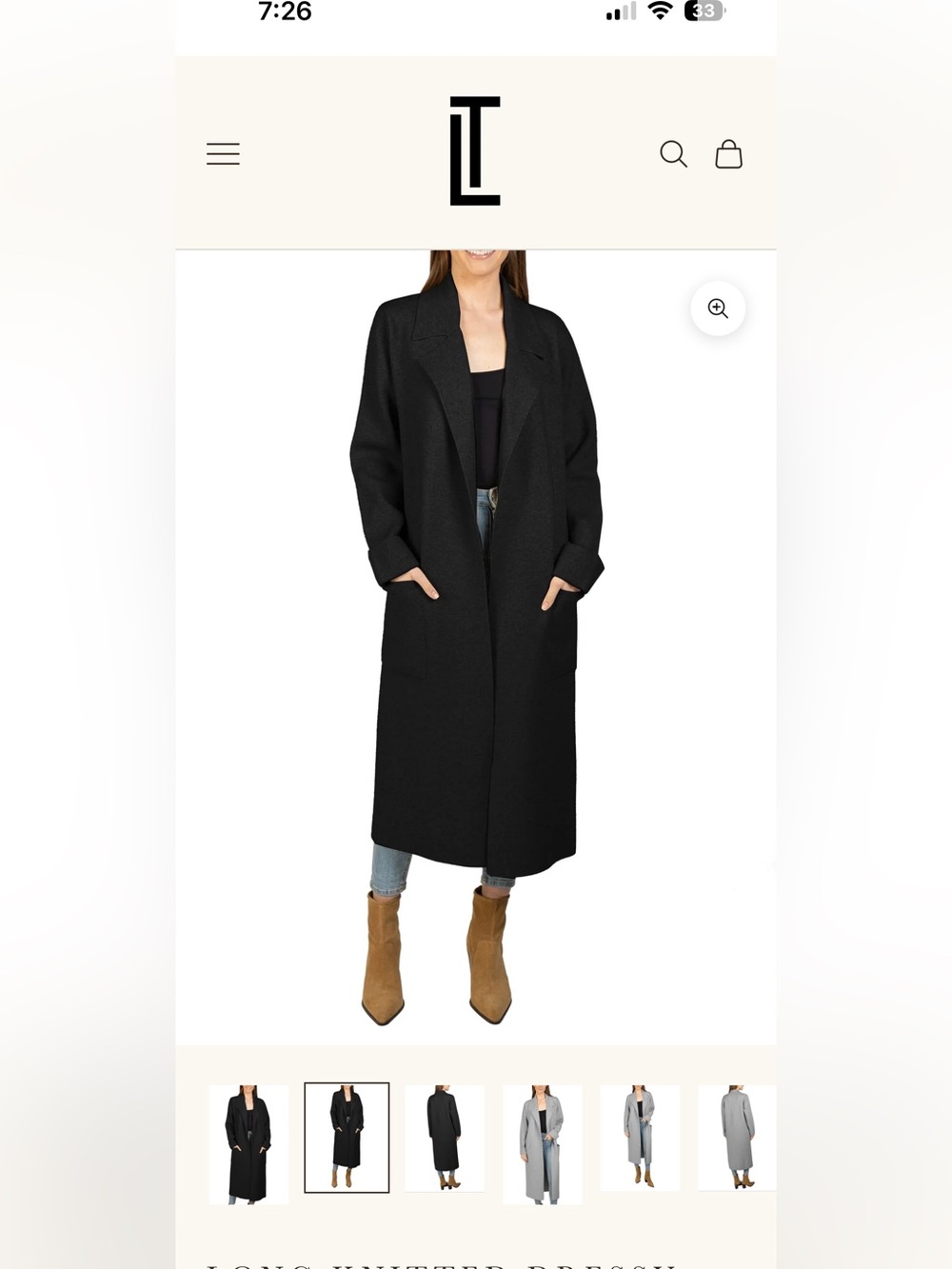 Love Token Black Long Open-Front Trench Coat Cardigan